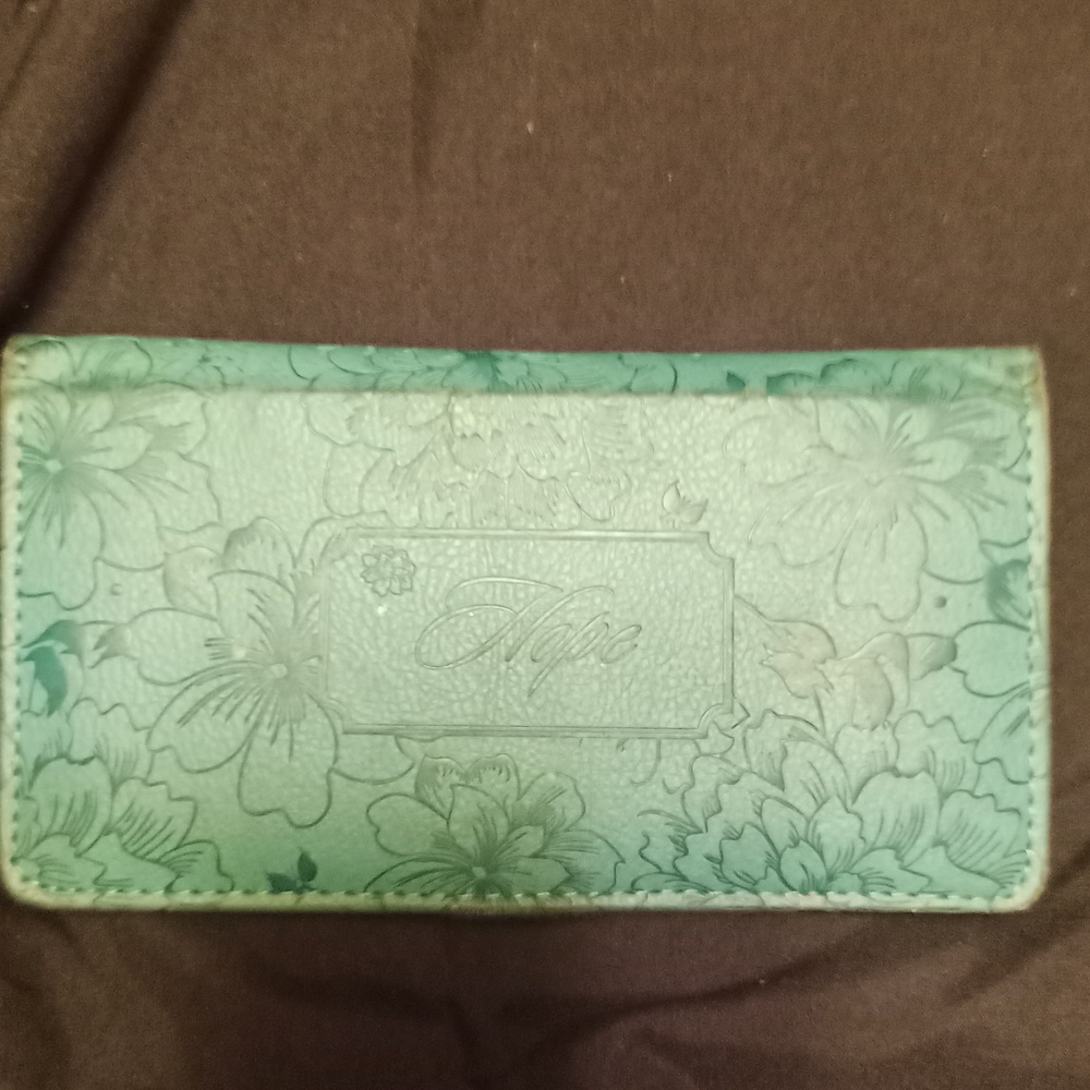 Turquoise checkbook wallet